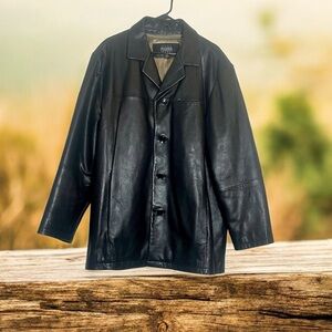 Wilsons Leather Men’s Black Trench Coat